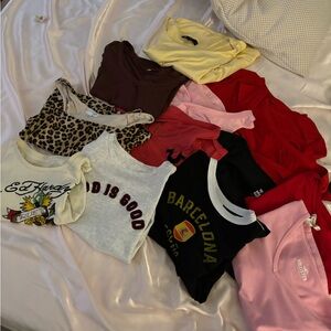 Woman’s T shirt lot Ed hardy,true religion, Hollister